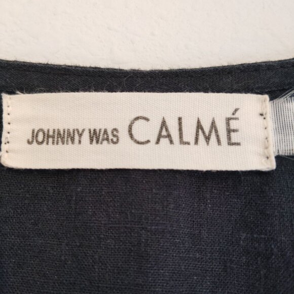 Johnny Was Black V-Neck Mini Dress - Picture 4 of 6